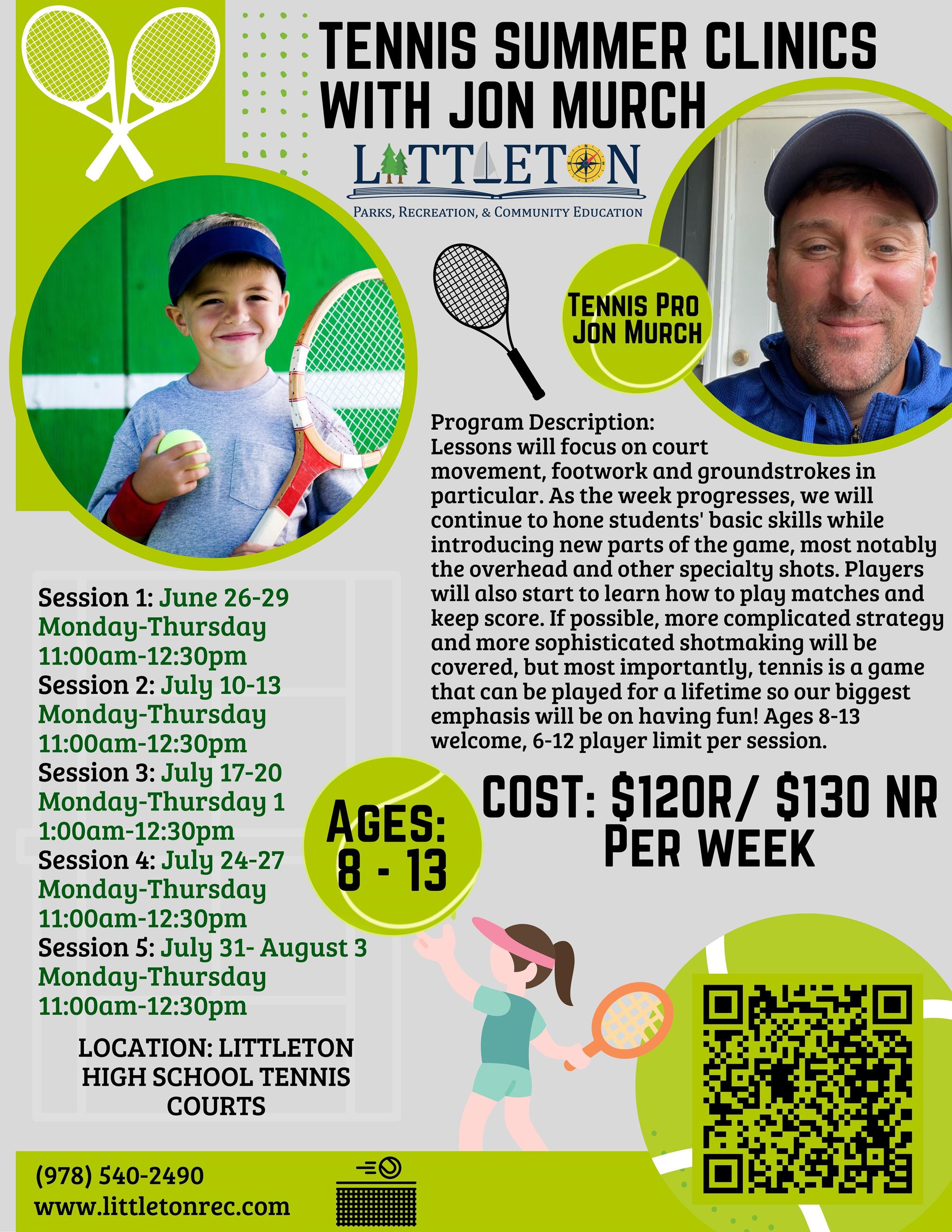 Tennis Summer Clinics with Jon Murch