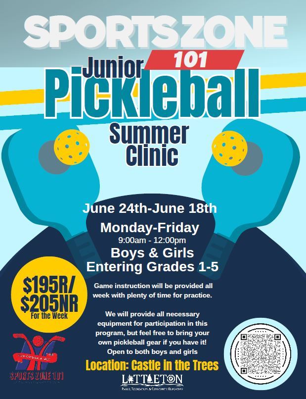 Sports Zone 101 Jr Pickle Ball Summer Clinic 2024